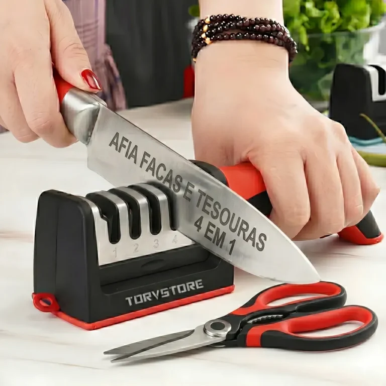 Afiador E Amolador De Facas E Tesouras 4 Em 1 Profissional Manual Vermelho Ou Amarelo Afia Amola E Alinha Lâminas Ideal… Preto Preto