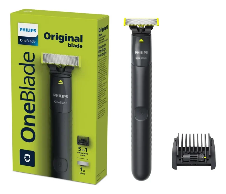 Barbeador E Aparador Elétrico Philips Oneblade Com Pente 5 Em 1, Sem Fio E À Prova D’água – Qp1425/10 Preto 5v