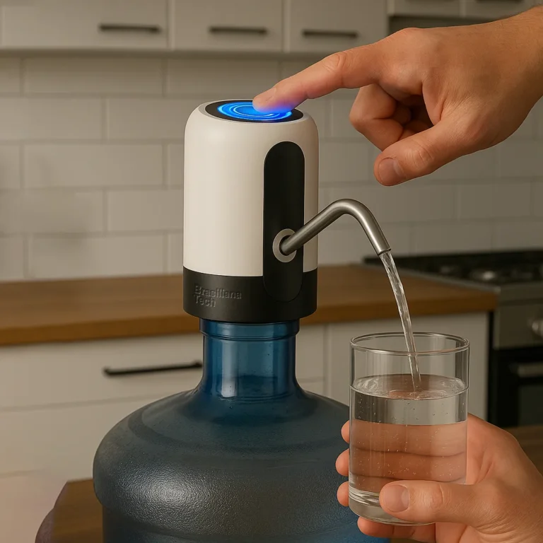 Bomba Galão Elétrica Para Garrafão De Água Bebedouro Elétrico Filtro Recarregável Sem Fio Portátil Automática Bateria… Preto/branco