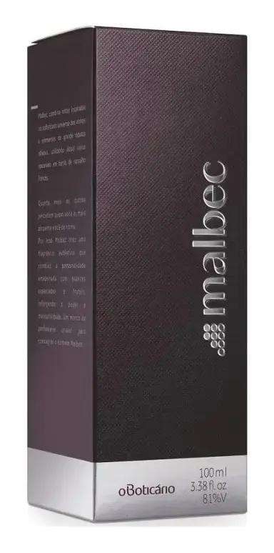 Boticário Perfume Malbec 100ml Masculino Fragrância Intensa Para Uso Diário