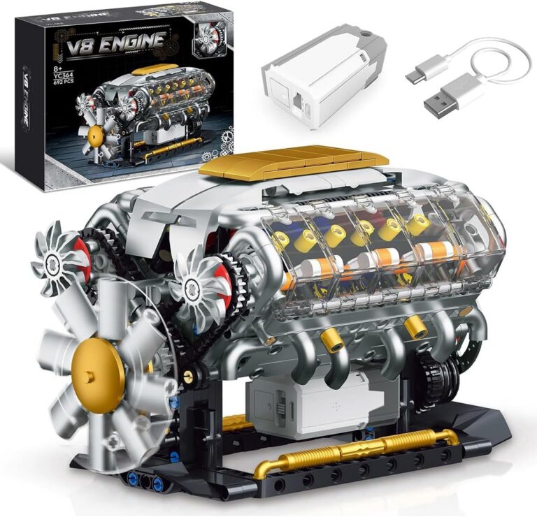 Brastoy Blocos Montar Construção de Motor V8 Modelo STEM Brinquedos Infantil e Adulto (692 Peças)
