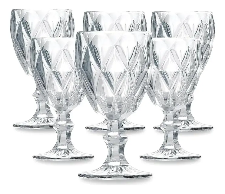 Conjunto De Taças De Vidro 340ml Diamond Line – 6 Peças Transparente