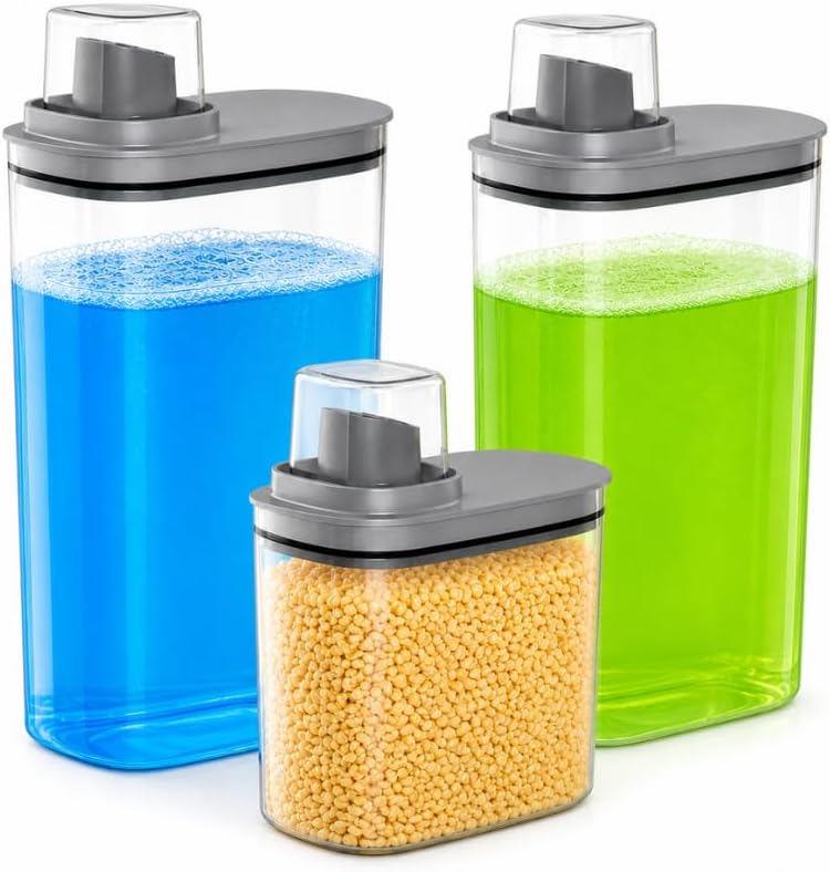 Dispenser De Sabão Kit 3 Peças Chumbo Flow 2,3L E 1,5L Lavanderia