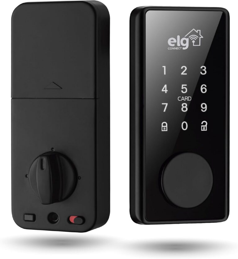 ELG, SHFD701, Fechadura Digital Inteligente de Embutir WI-FI, Abertura e Fechamento por Senha, Cartão de Proximidade, Aplicativo ou Chave de Emergência, Preto