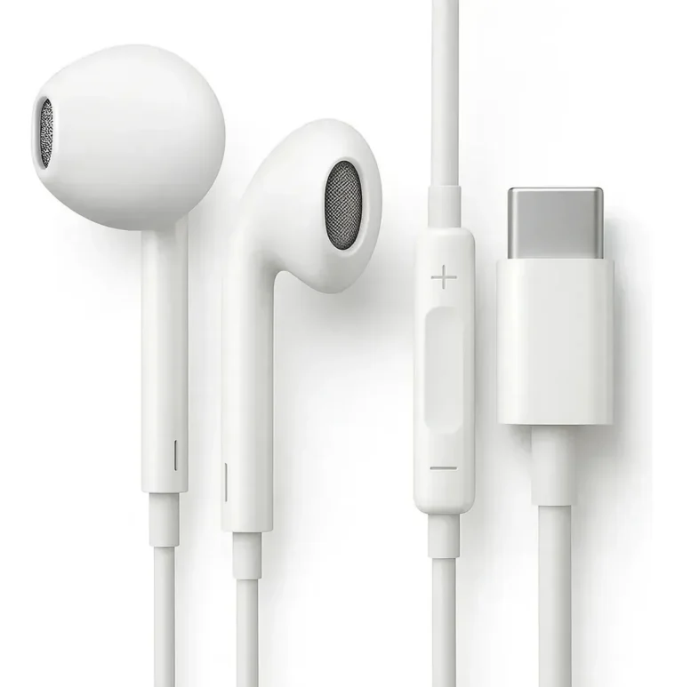 Fones De Ouvido Usb-c Tipo C Com Microfone Integrado Som Estéreo Alta Qualidade Controle De Chamadas Compatível Com… Branco