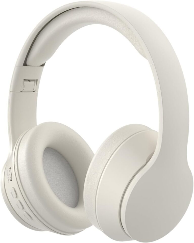 Fones de Ouvido Bluetooth Dobráveis J236, Headphone On-Ear com Som Hi-Fi Estéreo, Drivers 40mm, Bateria de 10H, Carregamento Type-C, Almofadas Macias, Confortável para Viagem, Branco