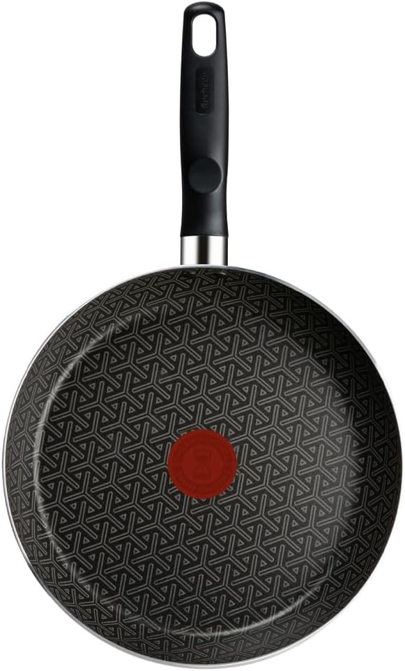 Frigideira Rochedo Robusta Grafite 24cm com Antiaderente Resist 3X, Reforçado com Partículas Minerais, Alta Espessura, Base Limpa Fácil e Thermo-Sinal