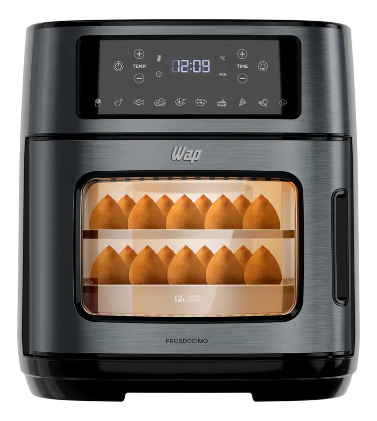 Fritadeira Elétrica Air Fryer Oven Black Inox Wap Waod2 12 Litros 4 Em 1 Porta Com Abertura Lateral E Removível 1800w Preto 127v