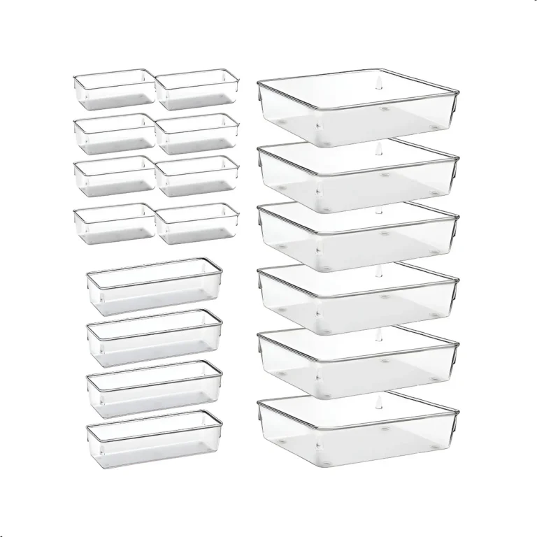 Kit 18 Organizador Multiuso Modular Gavetas Acrilico Cristal Cristal