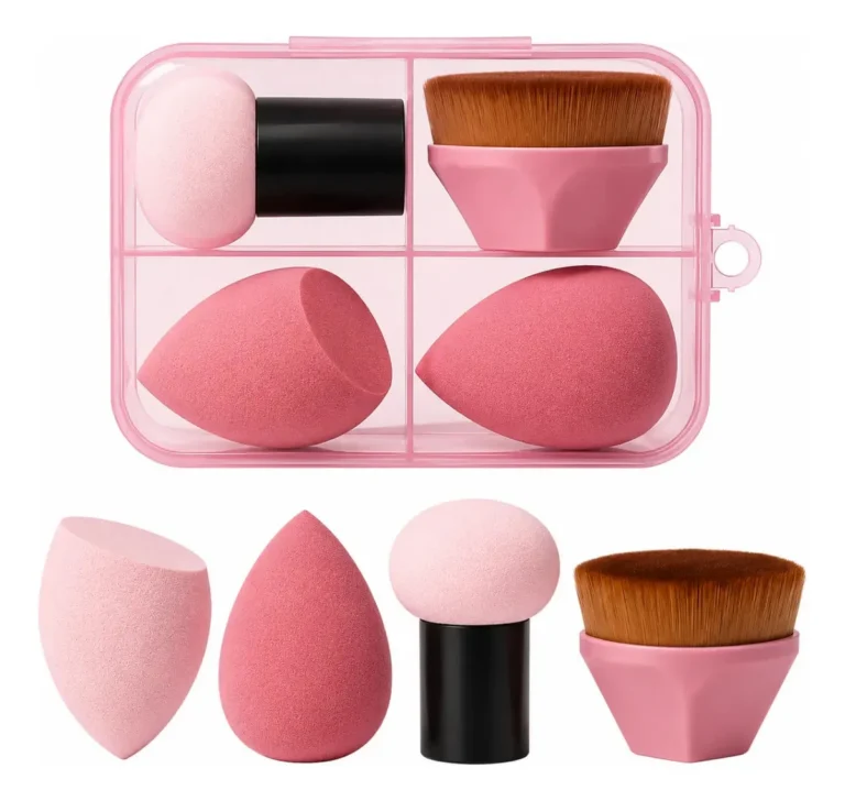 Kit Esponja Maquiagem Estojo Organizador Pincel Hexagonal Sortido/aleatório Média