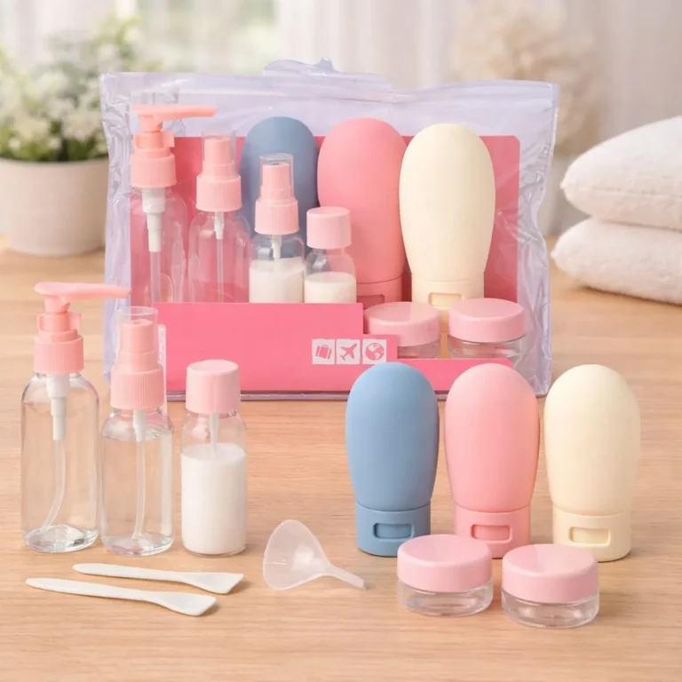 Kit Viagem 11 Itens Frascos Potes Spray Cremes Shampoo Cores Sortidas