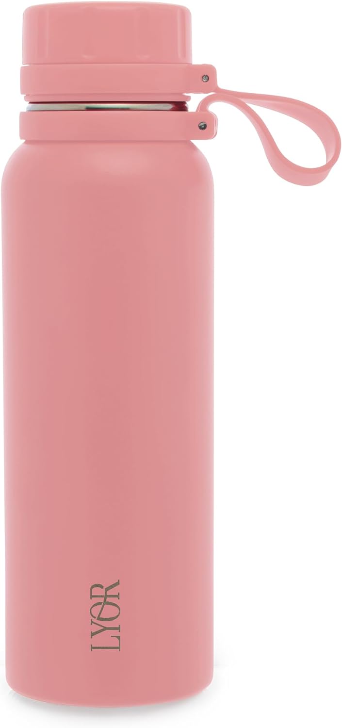 LYOR – Garrafa Térmica de Aço Inox Explorer Rosa 650ml