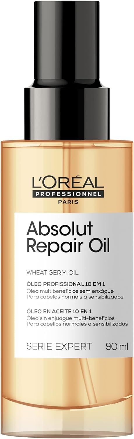 L’Oréal Professionnel Óleo 10 em 1 Absolut Repair | Multi-benefícios para cabelos secos e danificados | Repara e Promove Brilho | Com Gold Quinoa e Proteínas