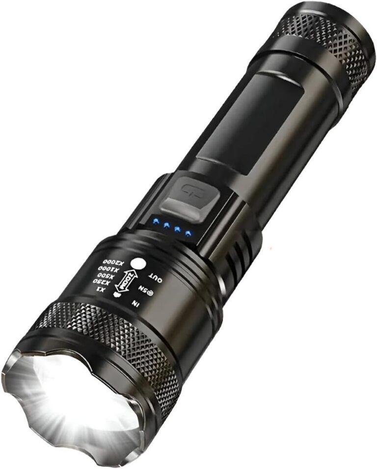 Lanterna Tática T9 Led Recarregável P50 USB Super Potente 1200 Lumens 3 Modos de Iluminação Zoom Longo Alcance Leve e Resistente