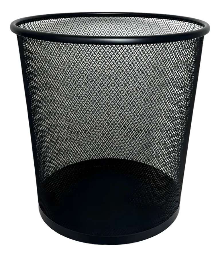 Lixeira Metal Aramado Telada Cesto De Lixo Escritório 12l Cor Preto