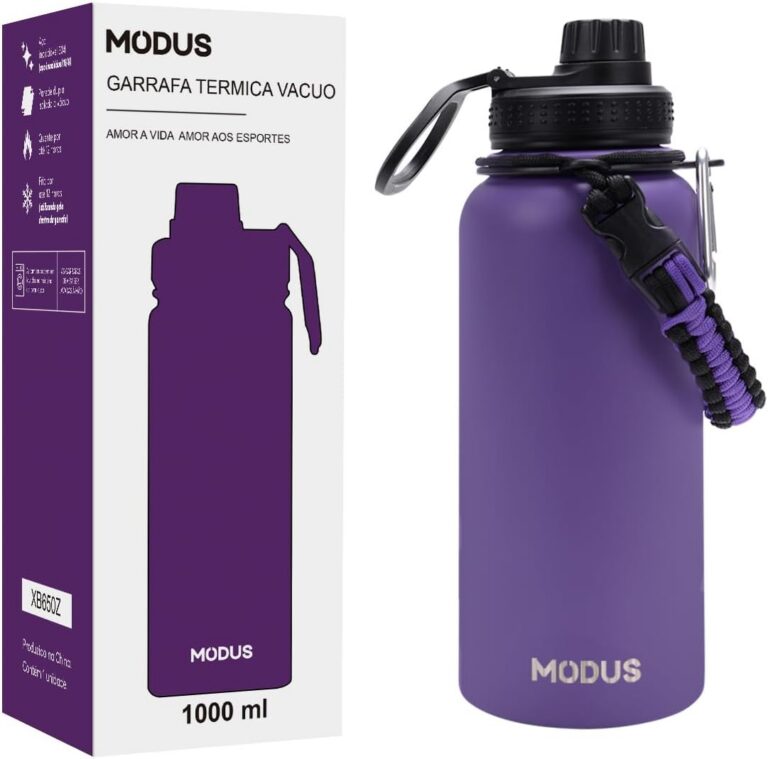 MODUS Garrafa Térmica Esportiva De Aço Inoxidável Com Isolamento A Vácuo De 950ML (Roxo)