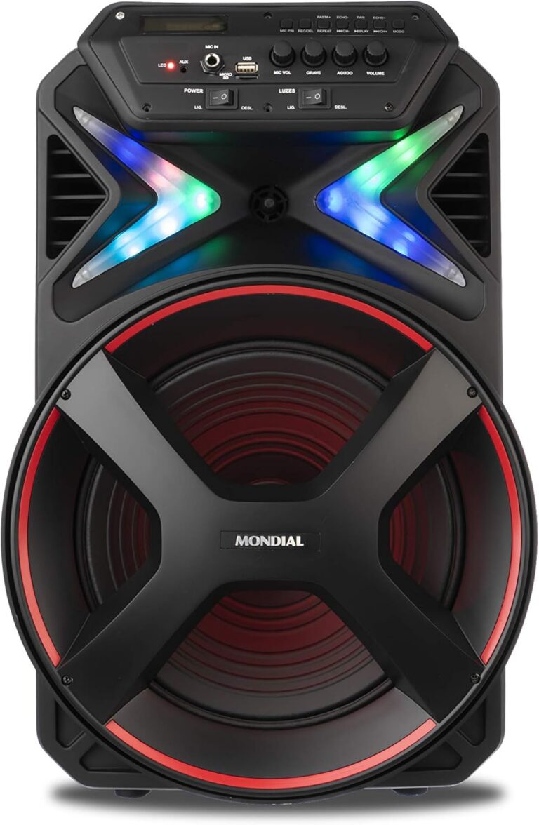 MONDIAL Caixa Amplificada Connect Lights, Preto/Vermelho, 400W RMS, Bivolt – CM-400
