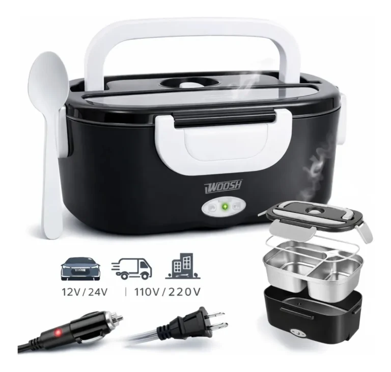 Marmita Elétrica Woosh 1.5 L Preta Bivolt Para Casa E Carro Preto 127/220v