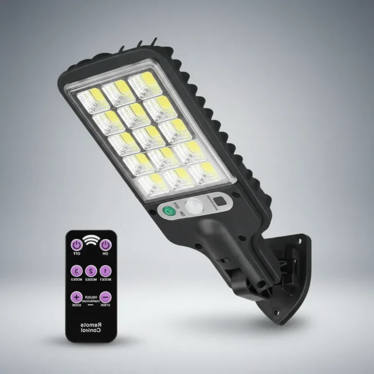 Mini Luminária 180 Cob Solar 180w Com Sensor De Moviment Top 3.2v Preto