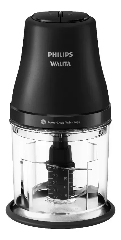 Mini Processador De Alimentos hr1501 1l 450w Walita philips Bivolt Preto 220v