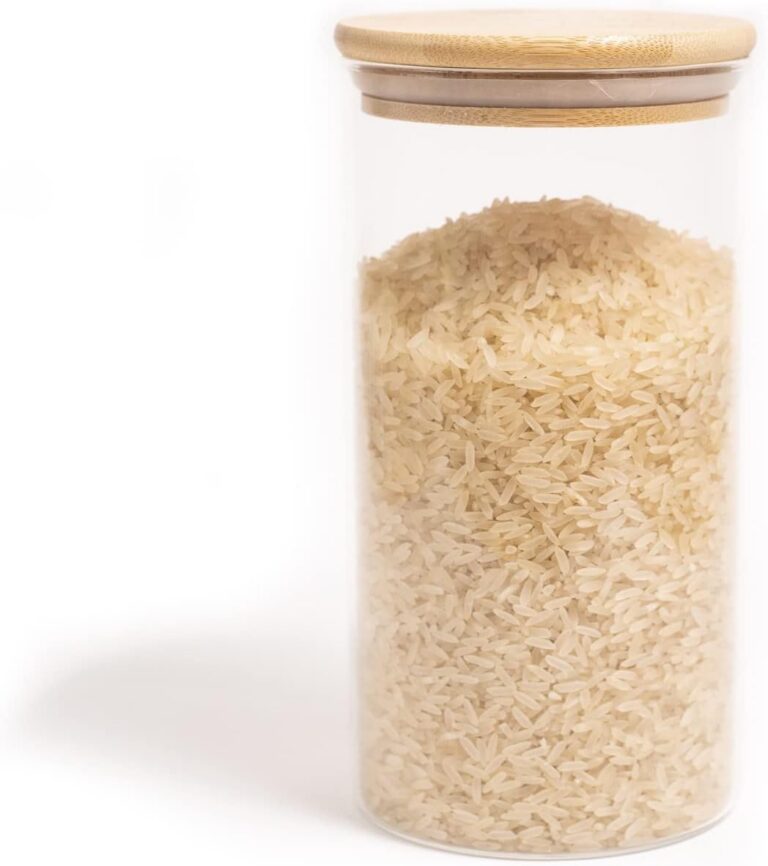 Oikos – Pote de Vidro 1,1L com Tampa de Bambu Hermético Redondo Flat