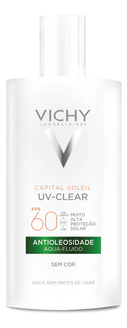 Protetor Solar Facial Sem Cor Antioleosidade Toque Seco Fps 60 Reduz Acne E Poros Acabamento Invisível Com Niacinamida Ácido Salicílico Capital Soleil Uv-clear Vichy 40g