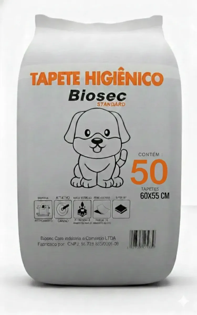Tapete Higiênico Para Cachorro 50 Unidades 60x55cm Com Gel Absorvente Fralda Manta Pet Cão Branco Branco
