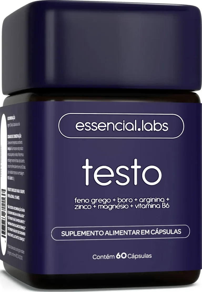 Testo Essencial – Fórmula Exclusiva Com Feno Grego + Boro + Arginina + Zma + Vitamina B6 – Precursor Da Testosterona – 60 Cápsulas Sem Sabor