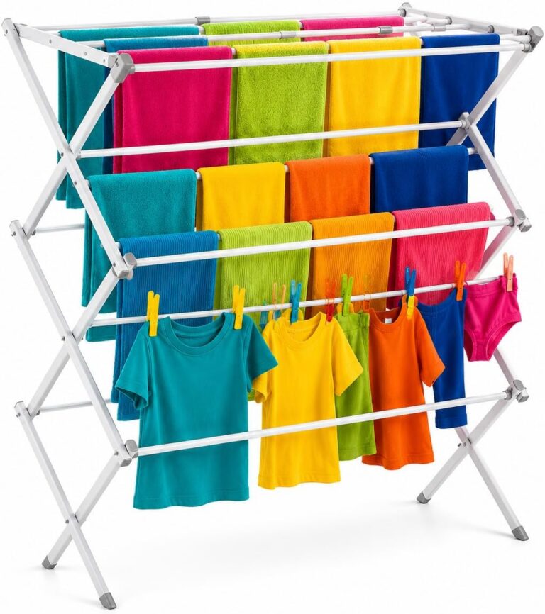 Varal De Chão Dobrável Com Andares Portátil Resistente Para Roupas