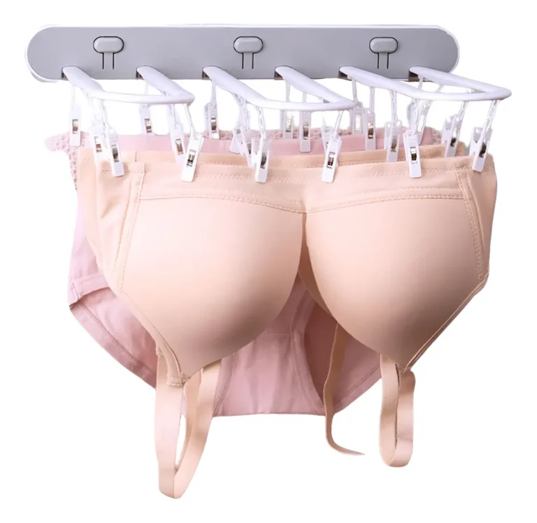Varal Dobrável Roupa Íntima 25 Pregador Calcinha Cueca Meias Sutiã Panos De Prato Multiuso Com Prendedores Cor Branco Atfast