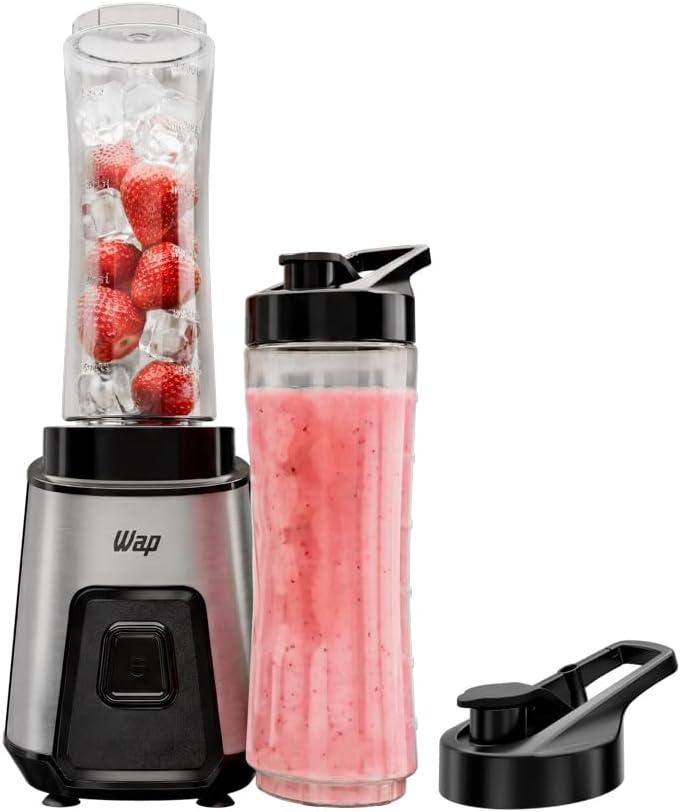 WAP Mini Liquidificador Portátil Blender Go 300W Com 2 Copos Squeeze Tampa e Alça 220V