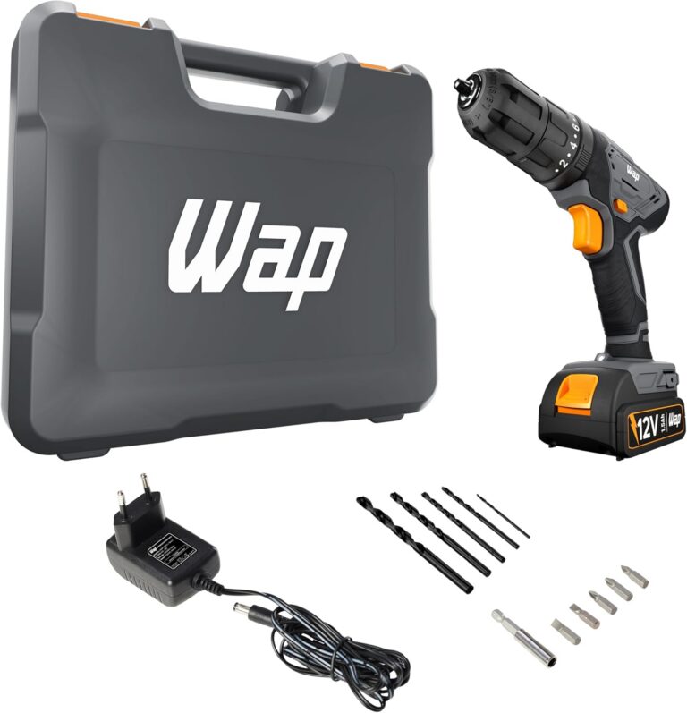WAP Parafusadeira Furadeira de Impacto à Bateria 3/8″ 12V WF 12K4.2 com 18 Níveis de Torque e Kit Acessórios e Maleta