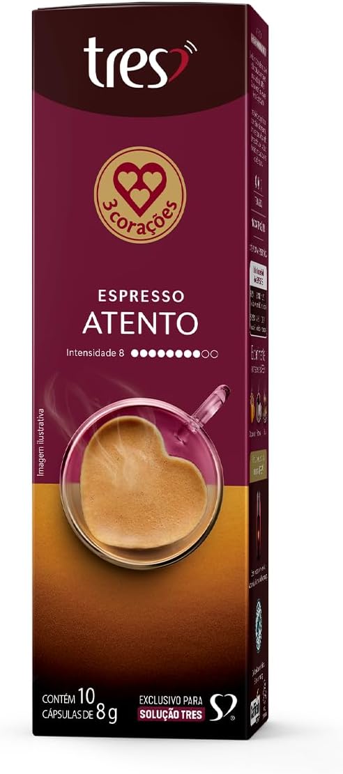 3 Corações Café Espresso Atento TRES – 10 unidades