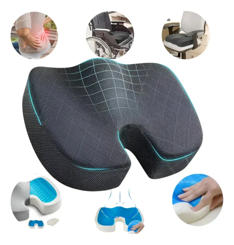 Almofada Anatômica Coccix Assento Lombar Gel Ergonômico Carr Preto