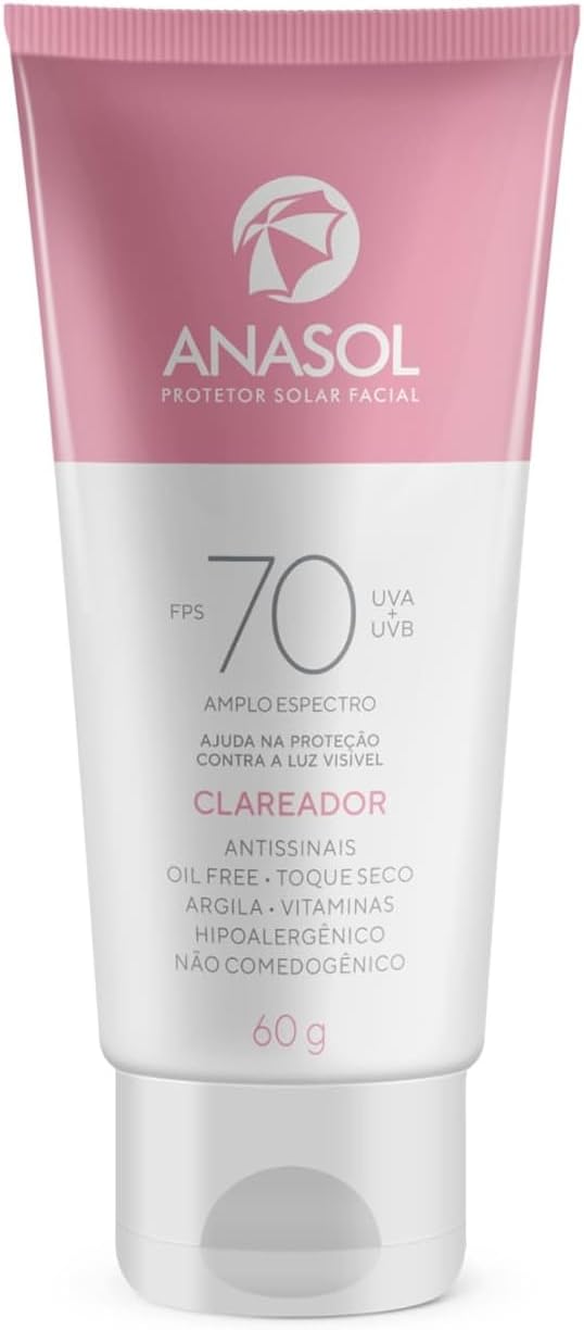 Anasol Protetor Solar Facial FPS 70 Clareador – 60 g