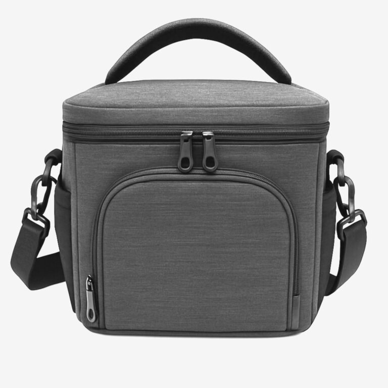 Bolsa Térmica 7L 2 Compartimentos – Lancheira Marmiteira Pequena Impermeável, Mantém Quente/Frio, para Lanches Trabalho Faculdade (Cinza)
