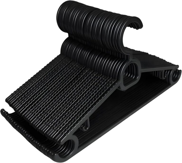 CSCABIDES Kit 20 Cabides Adulto Preto Antideslizante Reforçado Slin | Resistente Para Roupas Pesadas, Para Calças e Camisetas, Porta Gravata, Cinto e Lenço, Para Camisas e Ternos