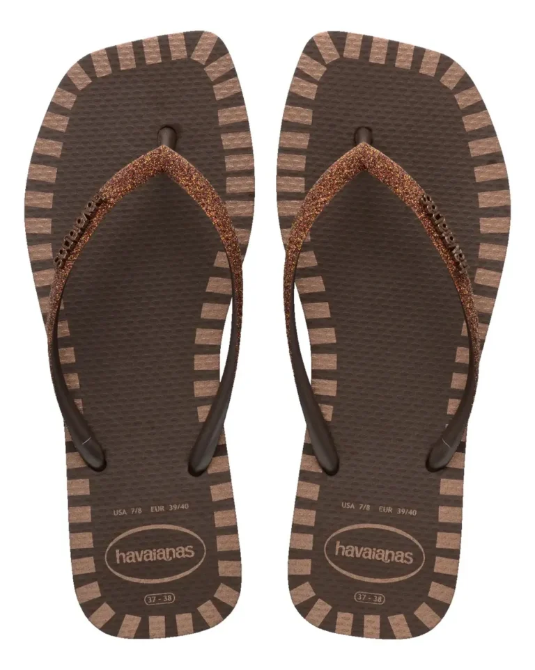 Chinelo Havaianas Slim Square Glitter Contour Quadradinha
