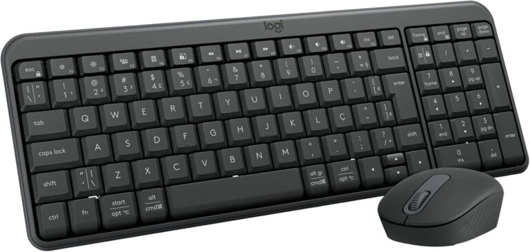 Combo Teclado e Mouse Sem Fio Logitech MK250 Bluetooth com Conectividade Rápida e Fácil, Design Compacto, Mouse Ambidestro, Layout ABNT2, Construção Durável, Compatível com PC e Mac – Grafite