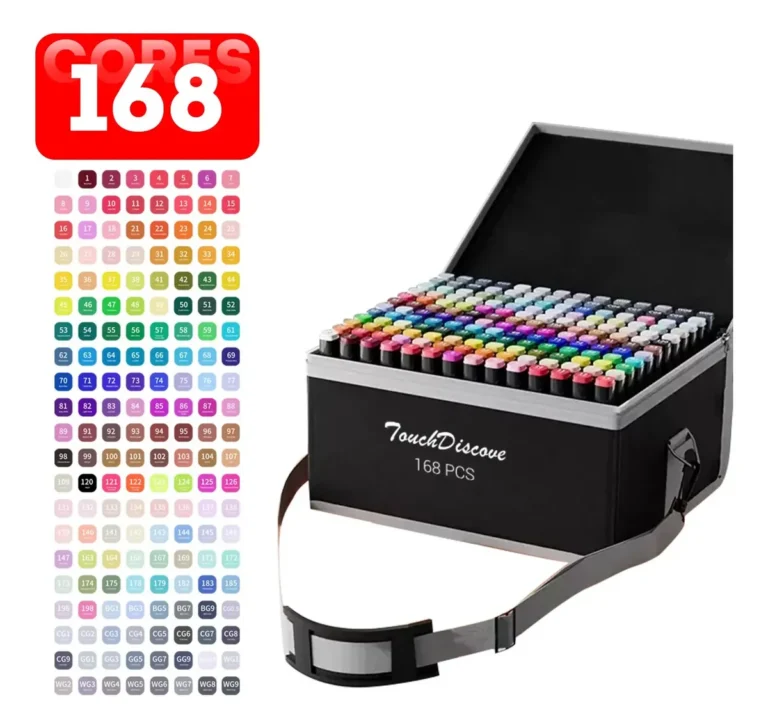 Conjunto Canetas Marcador Canetinha Ponta Dupla 168cores Kit
