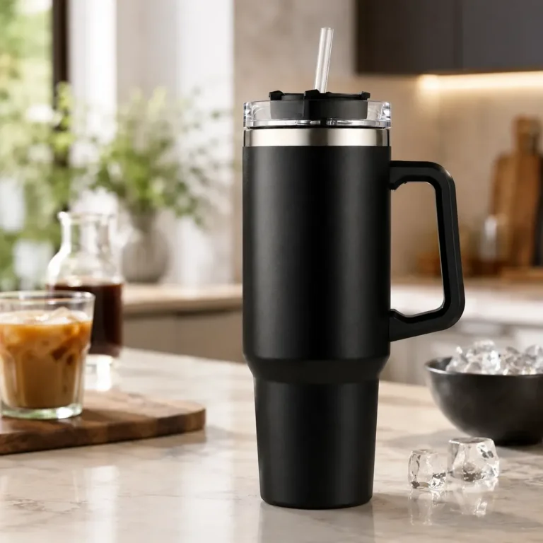 Copo Térmico 1200ml Inox Liso Bebida Com Tampa E Canudo