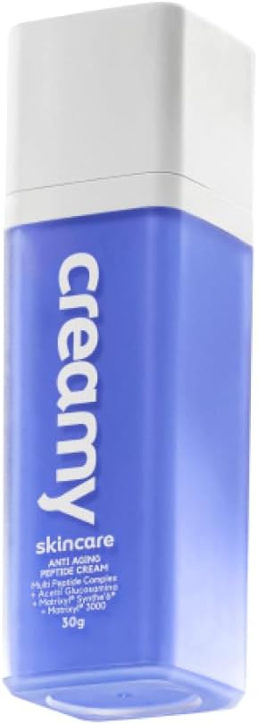 Creamy Skincare Anti-Aging Peptide Cream 30g | Estimula a Produção de Colágeno, Atenua Manchas Causadas Pela Idade, Textura Cremosa | Todos os Tipos de Pele, Noite e Dia