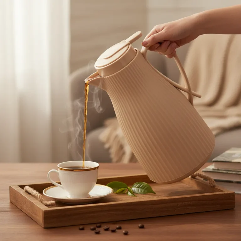 Garrafa Térmica Café Chá Elegante 1 Litro Premium Bege
