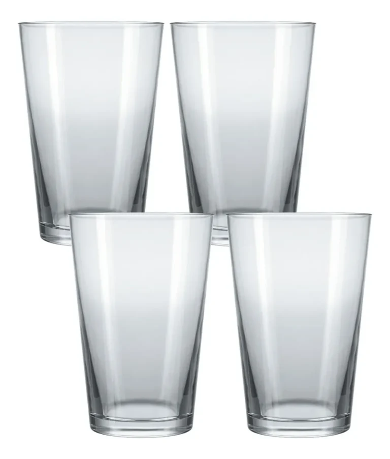 Jogo De 4 Copos Cerveja Caldereta Chopp Nadir Vidro 350ml Transparente