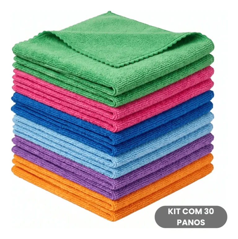 Kit 30 Panos Limpeza Microfibra 30x30cm Multiuso Bom Barato Kit 30 Panos – Cores Sortidas