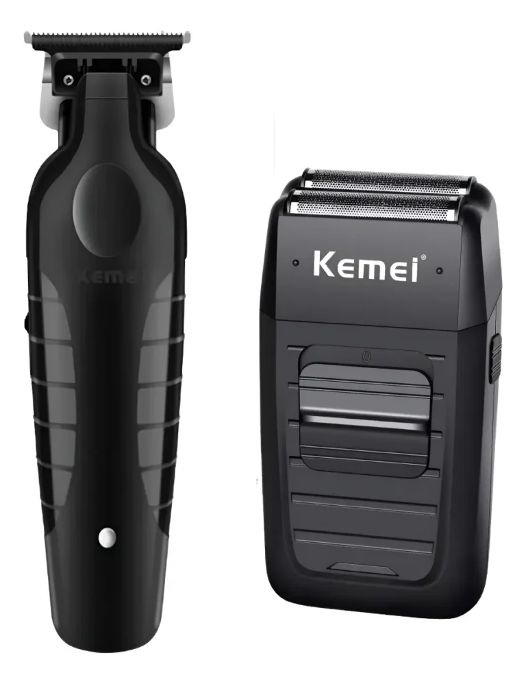 Kit Cortador de Cabelo e Barbeador Kemei 2299 1102 Sem Fio Recarregável