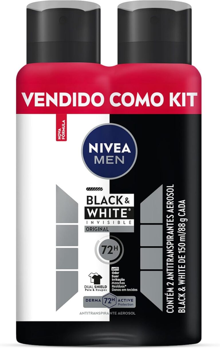 Kit NIVEA Desodorante Aerosol Men Black&White Invisible – 2 unidades