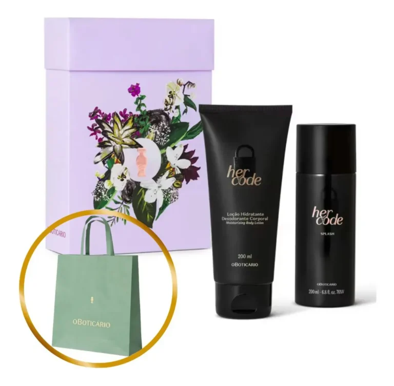 Kit Presente Her Code Splash E Loção Mães26 – O Boticário Kit Her Code Tradicional