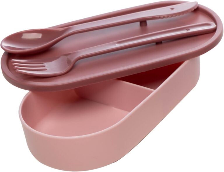 LYOR – Marmita Hermética com Talheres 850ml em Plástico Rosa
