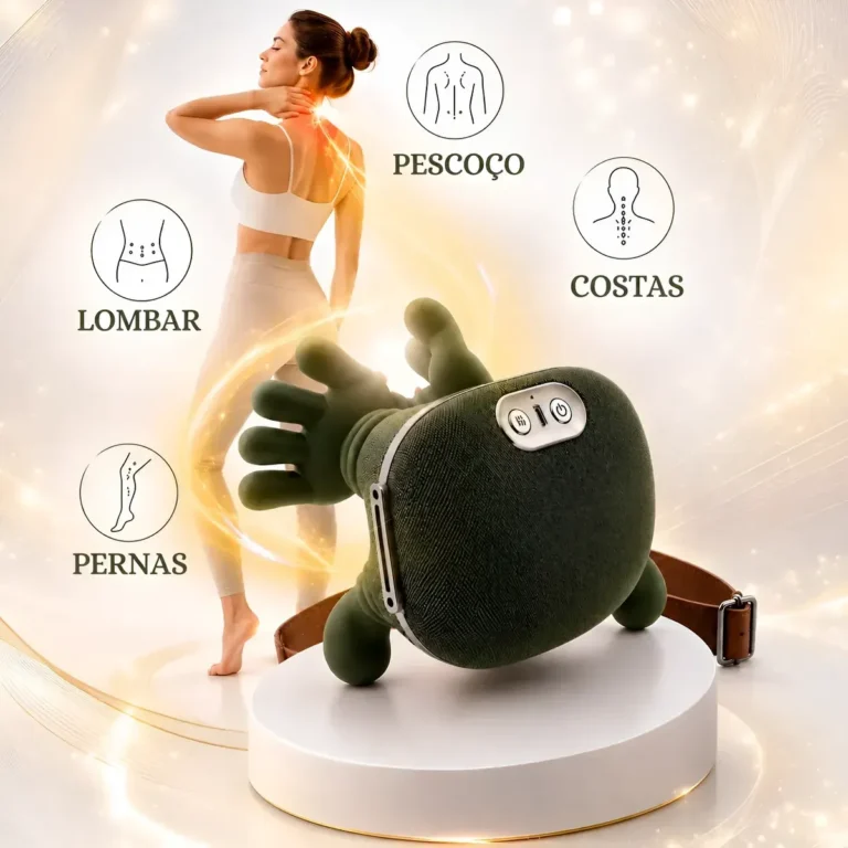 Massageador Pescoço Ombro Maozinha 3d Aquecimento Elétrico 127/220v Verde